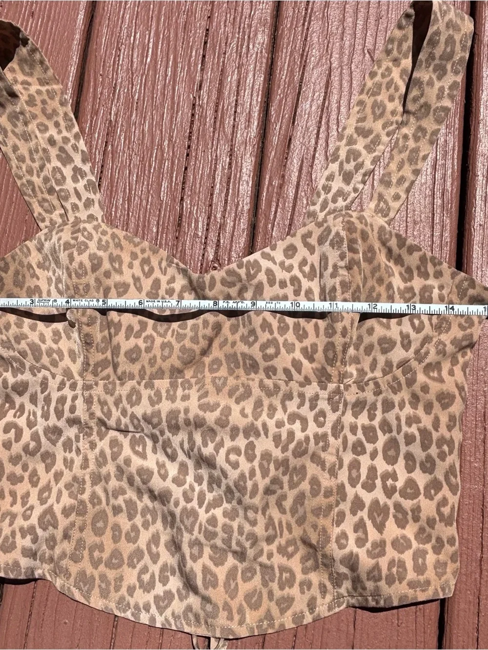 Victoria's Secret S PINK Animal Leopard Print Cropped Corset Style Tank Top